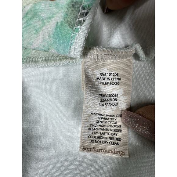 Soft Surroundings Pants Women Large Paloma Floral Tropical Ankle Pull On Stretch - Picture 6 of 7